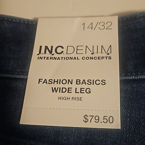 INC Denim wide leg High risen 14/34 - Picture 5 of 10